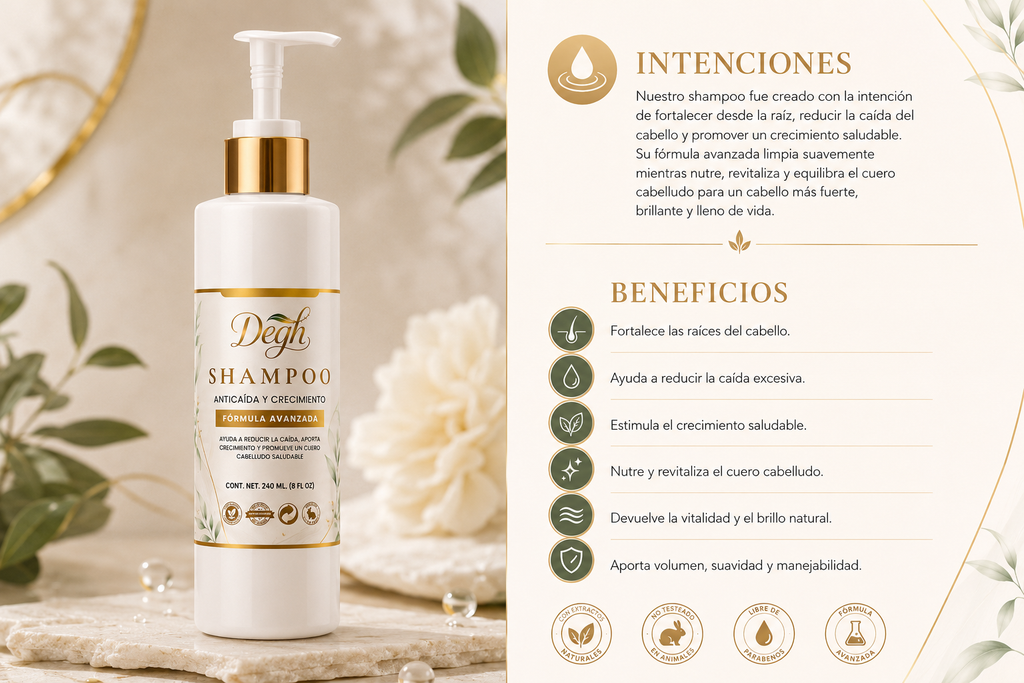 Shampoo anticaída y crecimiento.